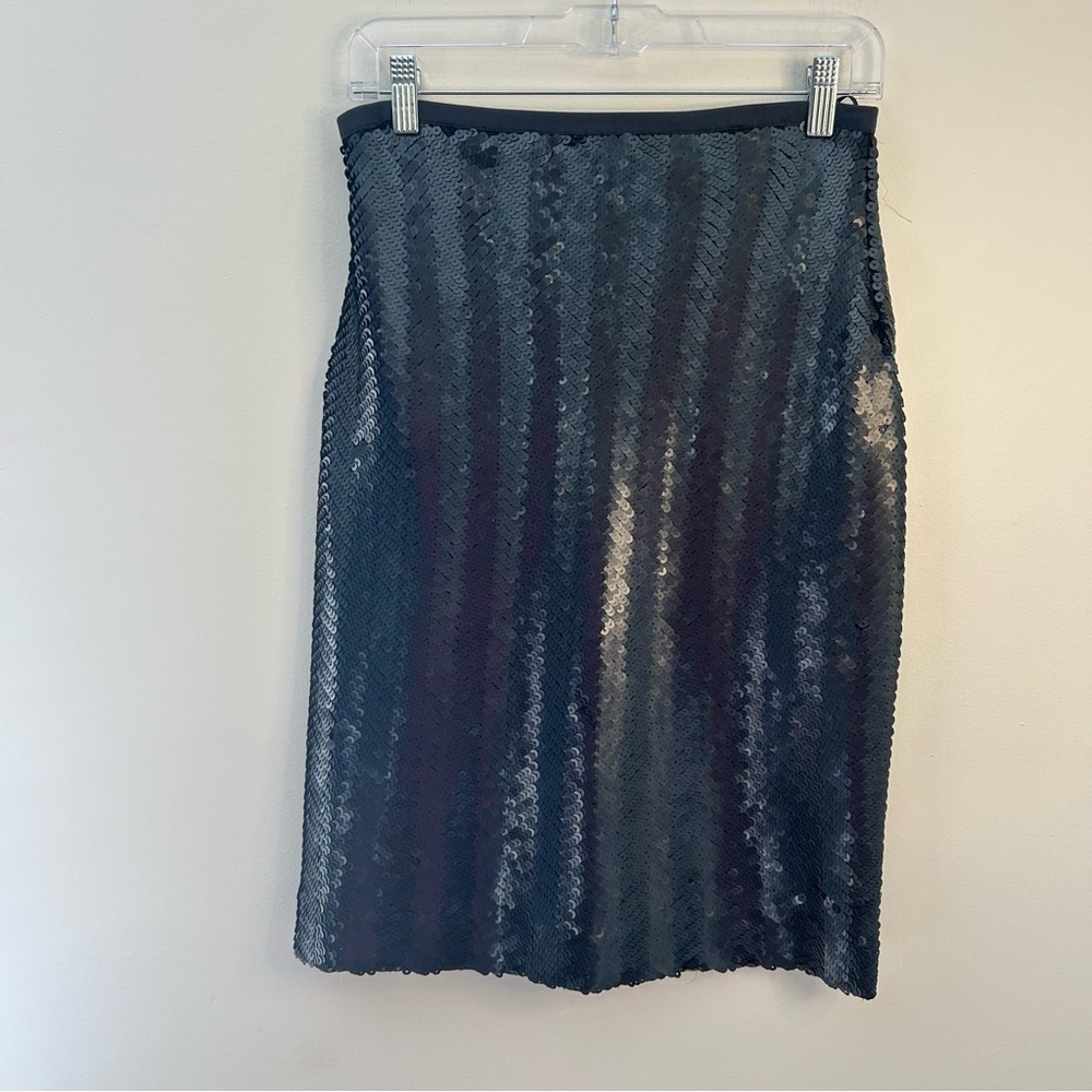 J Crew Black Sequin Pencil Skirt Size 4